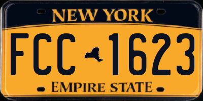 NY license plate FCC1623