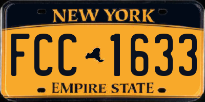 NY license plate FCC1633