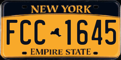 NY license plate FCC1645