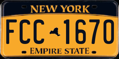 NY license plate FCC1670