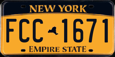 NY license plate FCC1671