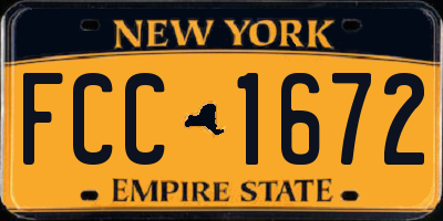 NY license plate FCC1672