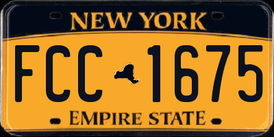 NY license plate FCC1675