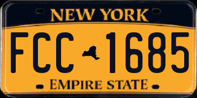 NY license plate FCC1685
