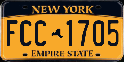 NY license plate FCC1705