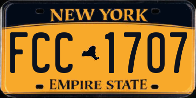 NY license plate FCC1707
