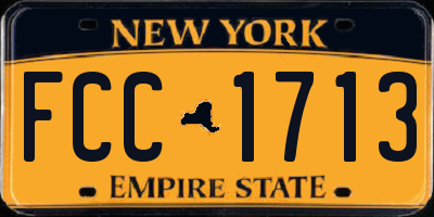 NY license plate FCC1713