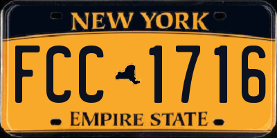 NY license plate FCC1716