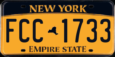 NY license plate FCC1733