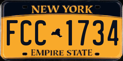 NY license plate FCC1734