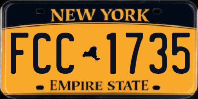 NY license plate FCC1735