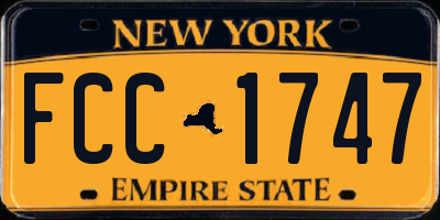 NY license plate FCC1747