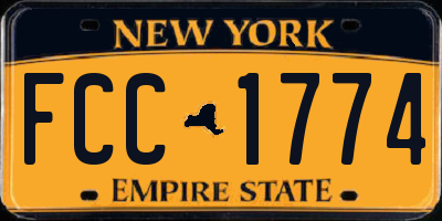 NY license plate FCC1774