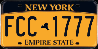 NY license plate FCC1777