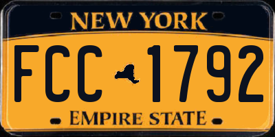 NY license plate FCC1792