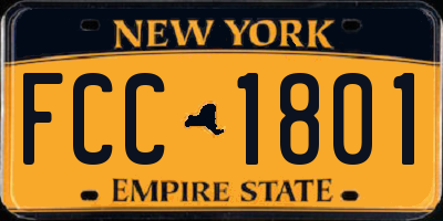 NY license plate FCC1801