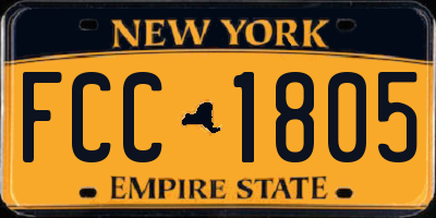 NY license plate FCC1805
