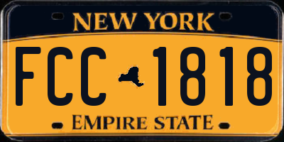 NY license plate FCC1818