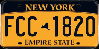 NY license plate FCC1820