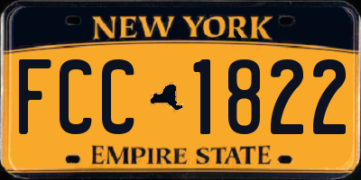 NY license plate FCC1822