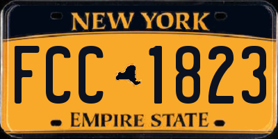 NY license plate FCC1823