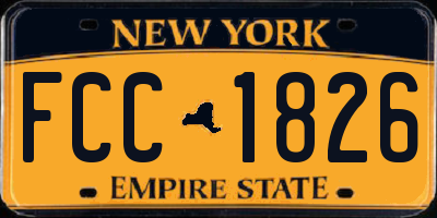 NY license plate FCC1826