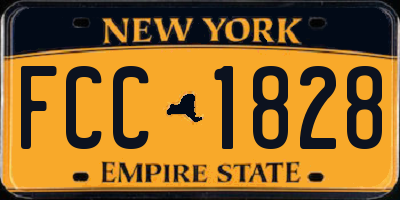 NY license plate FCC1828