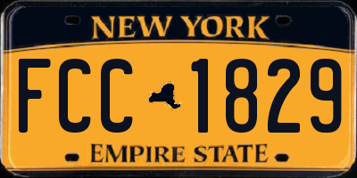 NY license plate FCC1829