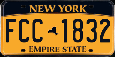 NY license plate FCC1832