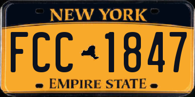 NY license plate FCC1847