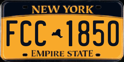 NY license plate FCC1850