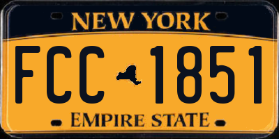 NY license plate FCC1851