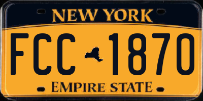 NY license plate FCC1870