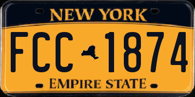 NY license plate FCC1874