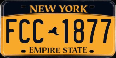 NY license plate FCC1877