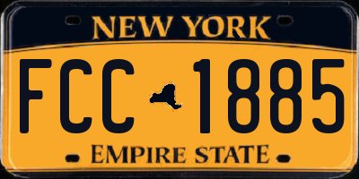 NY license plate FCC1885