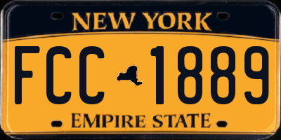 NY license plate FCC1889