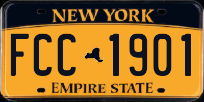 NY license plate FCC1901