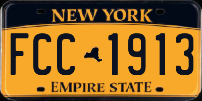 NY license plate FCC1913