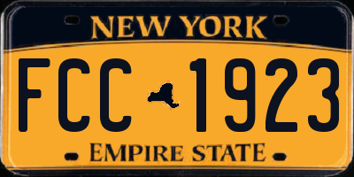 NY license plate FCC1923