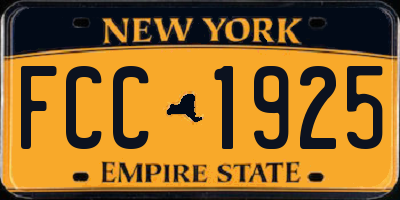 NY license plate FCC1925