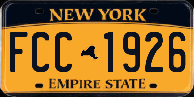 NY license plate FCC1926