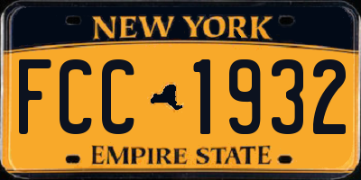 NY license plate FCC1932