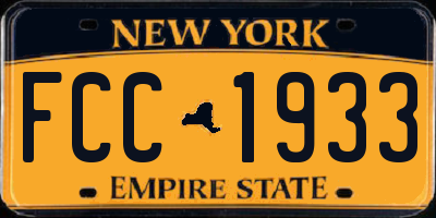 NY license plate FCC1933