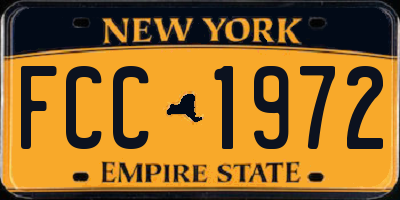 NY license plate FCC1972