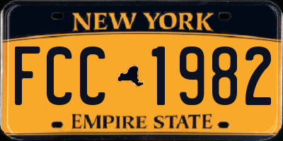 NY license plate FCC1982