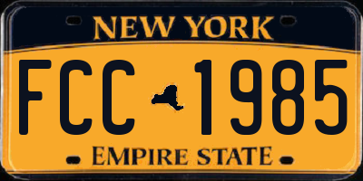 NY license plate FCC1985