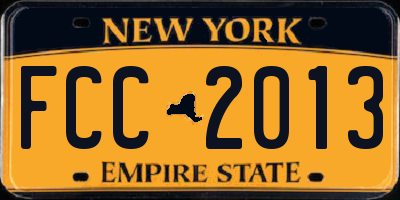 NY license plate FCC2013