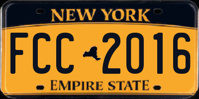 NY license plate FCC2016