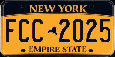 NY license plate FCC2025